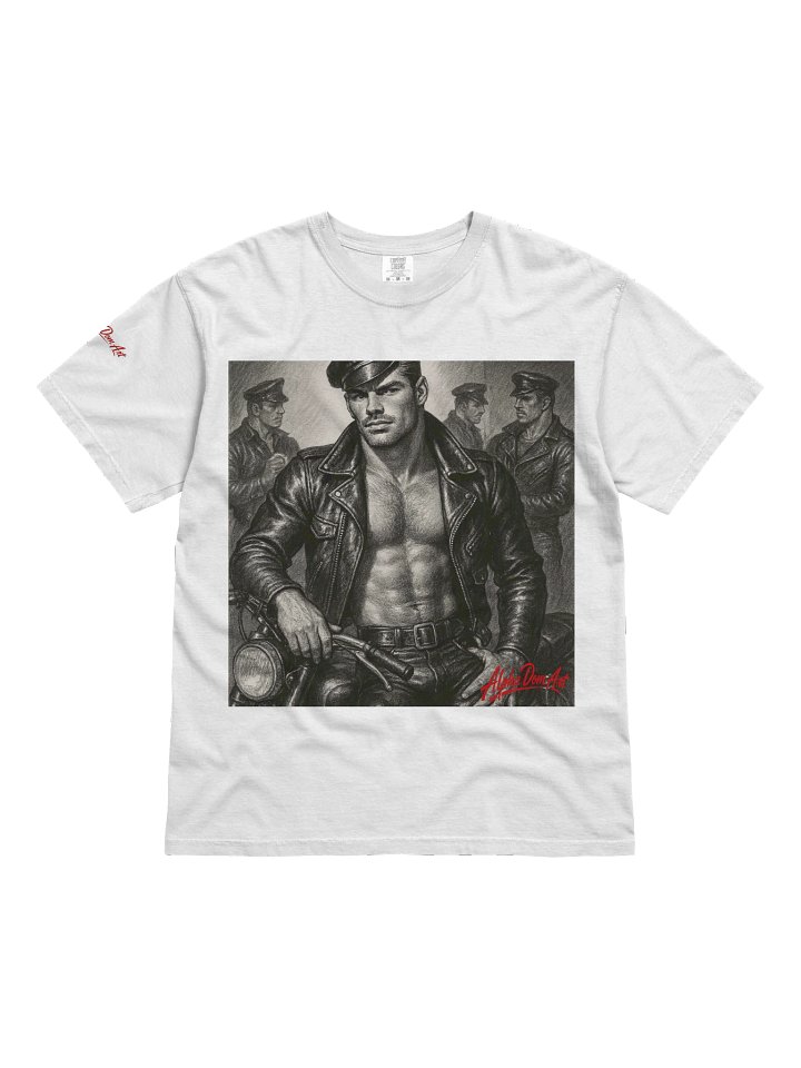 Alpha Dom Art: Limited Edition Biker Stop Leather Bikers Tom of Finland Tribute Berlin German Pride GraphicT-Shirt product image (1)