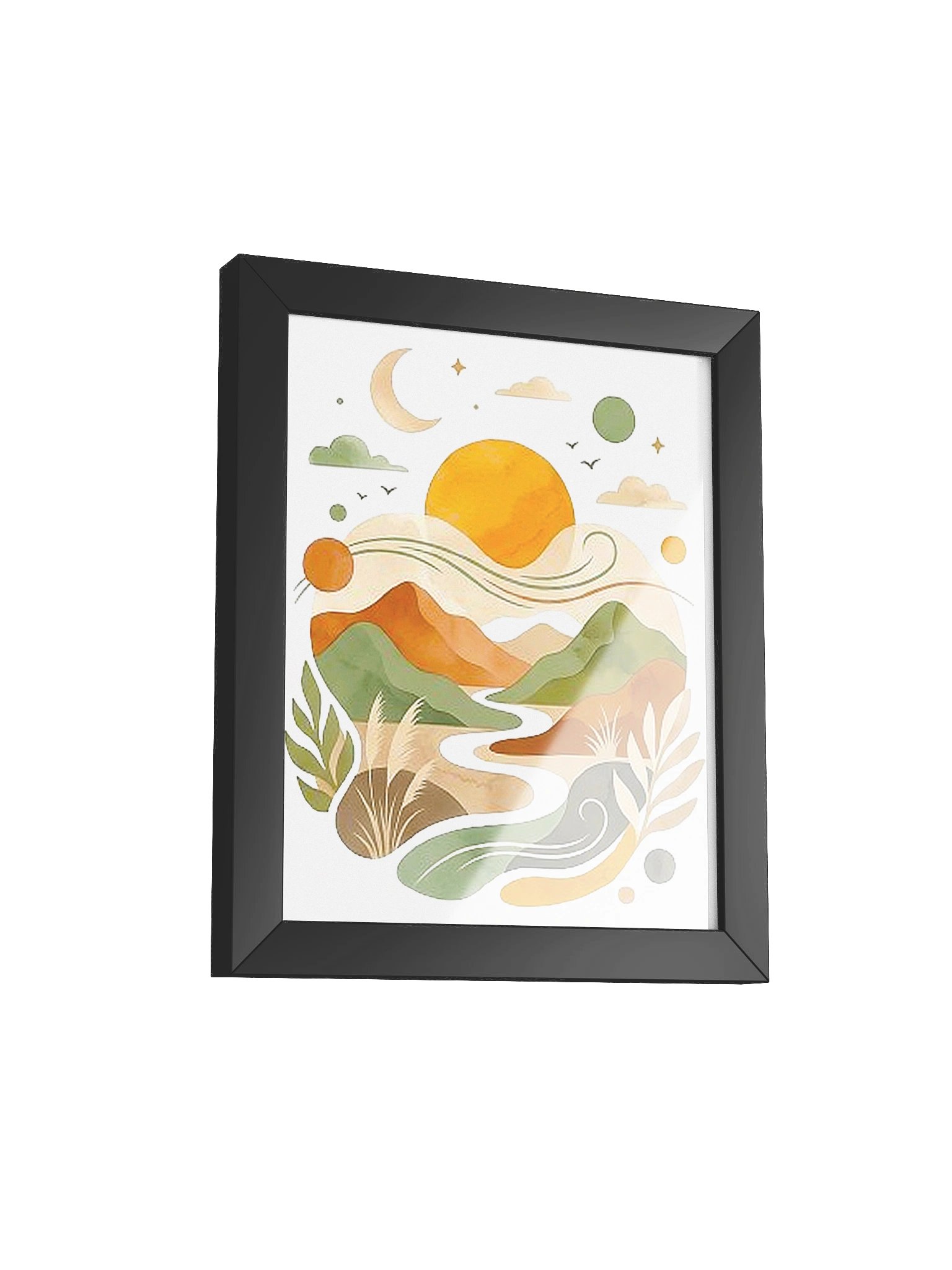 Boho Sun and Moon Landscape Framed Art Print product image (25)