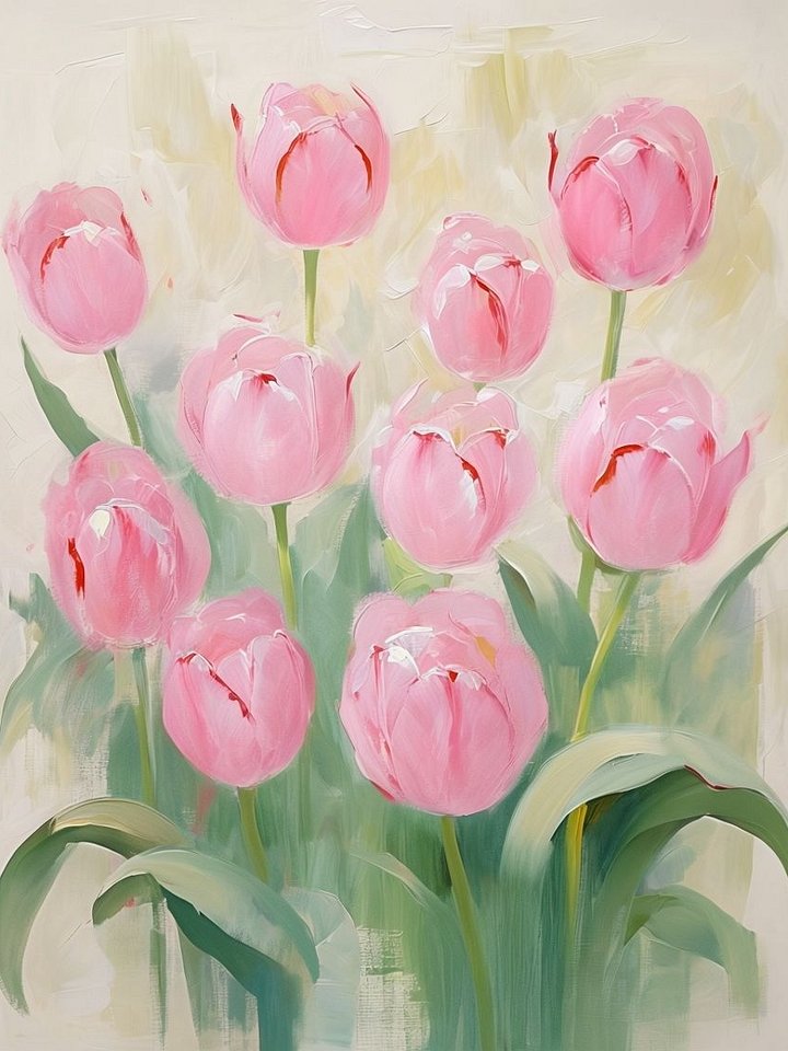 Impressionistic Pink Tulips Framed Poster product image (1)