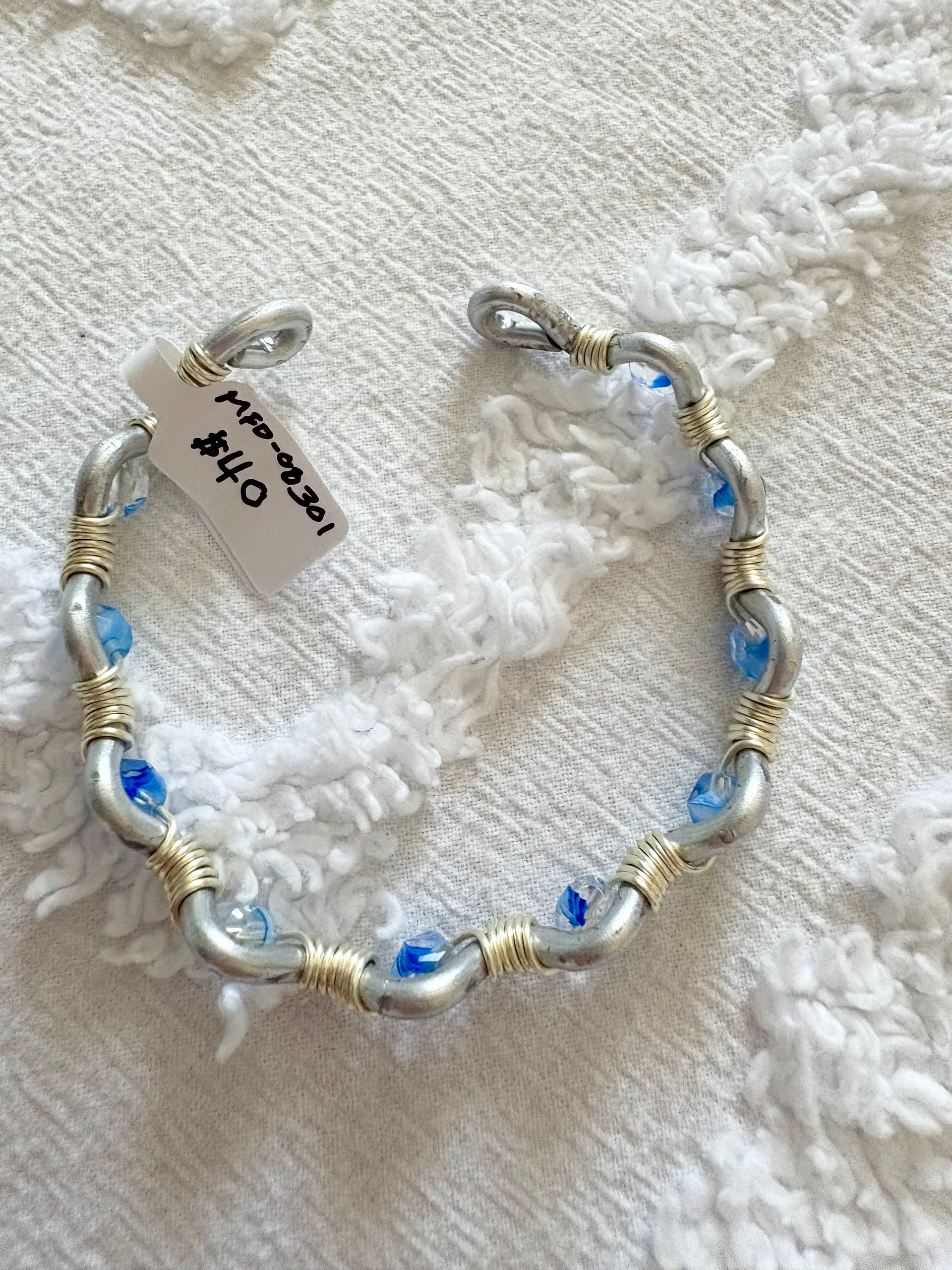 MFD-00301 | Steady Tide Adjustable Cuff Bracelet (Blue Variation) | by Monique Faella Designs™ product image (3)