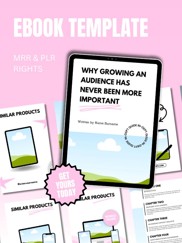 MRR/PLR Minimal Pink eBook Template product image (1)