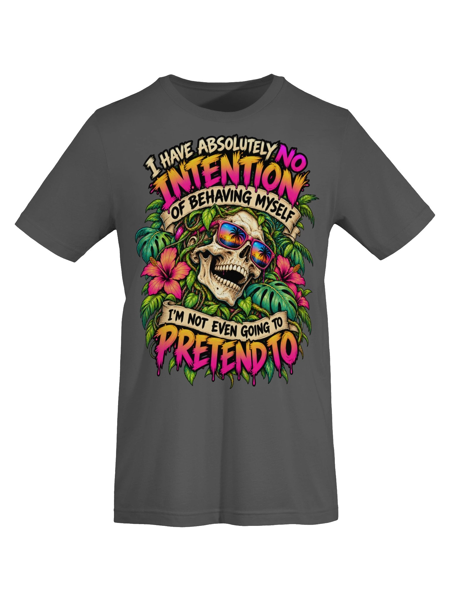 No Intention of Behaving Skull Tropical Tee product image (1)