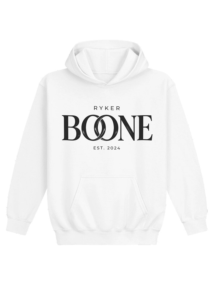 Ryker Boone Youth "Honky Tonk Kid" Heavy Blend Hoodie (White/Black Logo) product image (1)