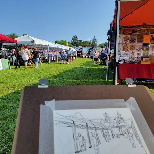 Out at the fort Loudoun peach festival today from 9-3. Should be a beautiful day, and testing out my plein air setup