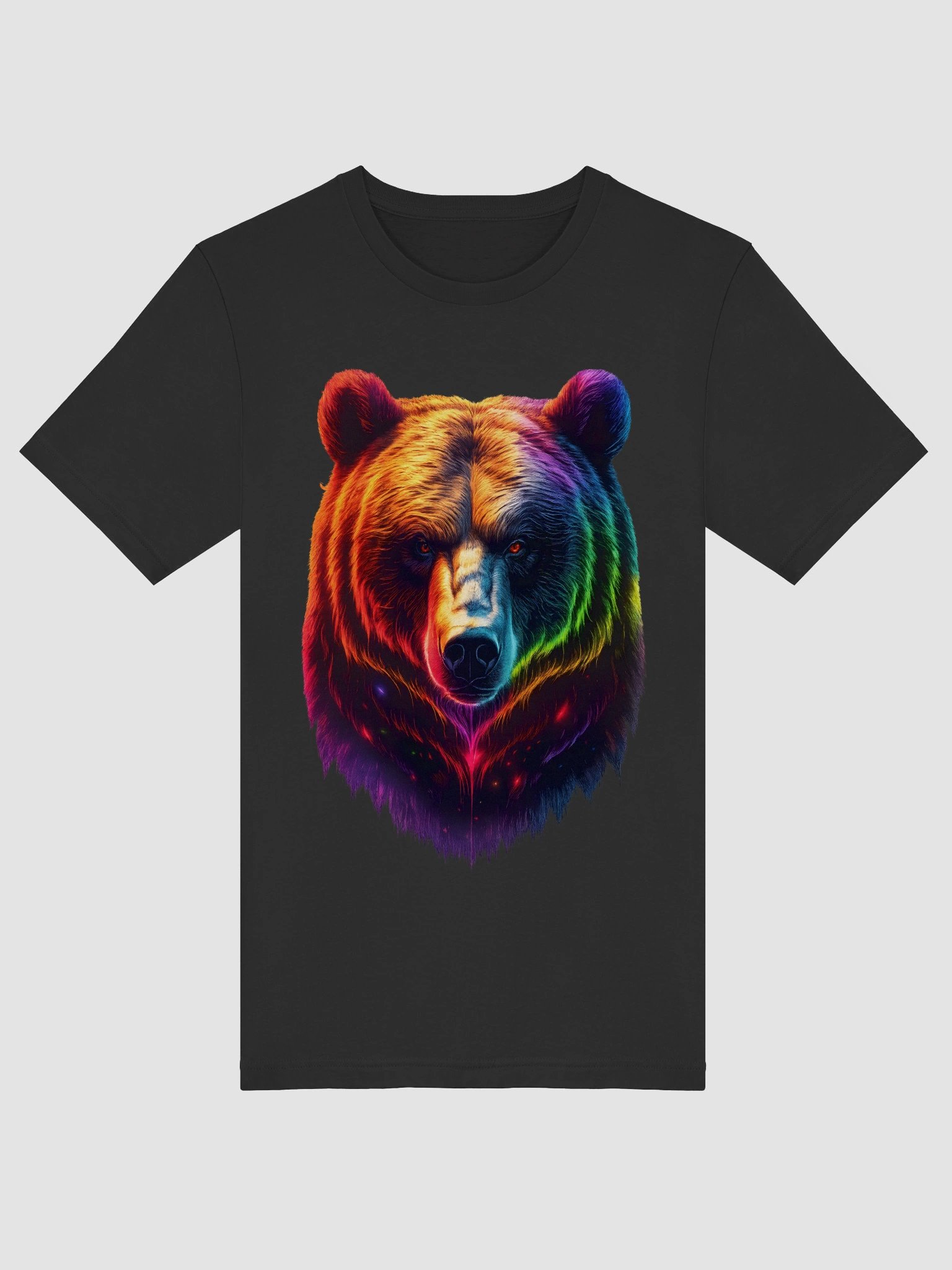 Pride Rainbow Bear Face - LGBTQ Bear in Neon Cosmic Colors T-shirt product image (5)