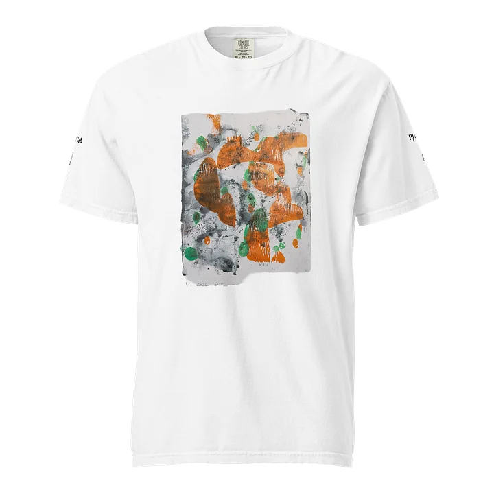 Torn-Edge Abstract Orange & Green Brushmarks T-Shirt product image (1)