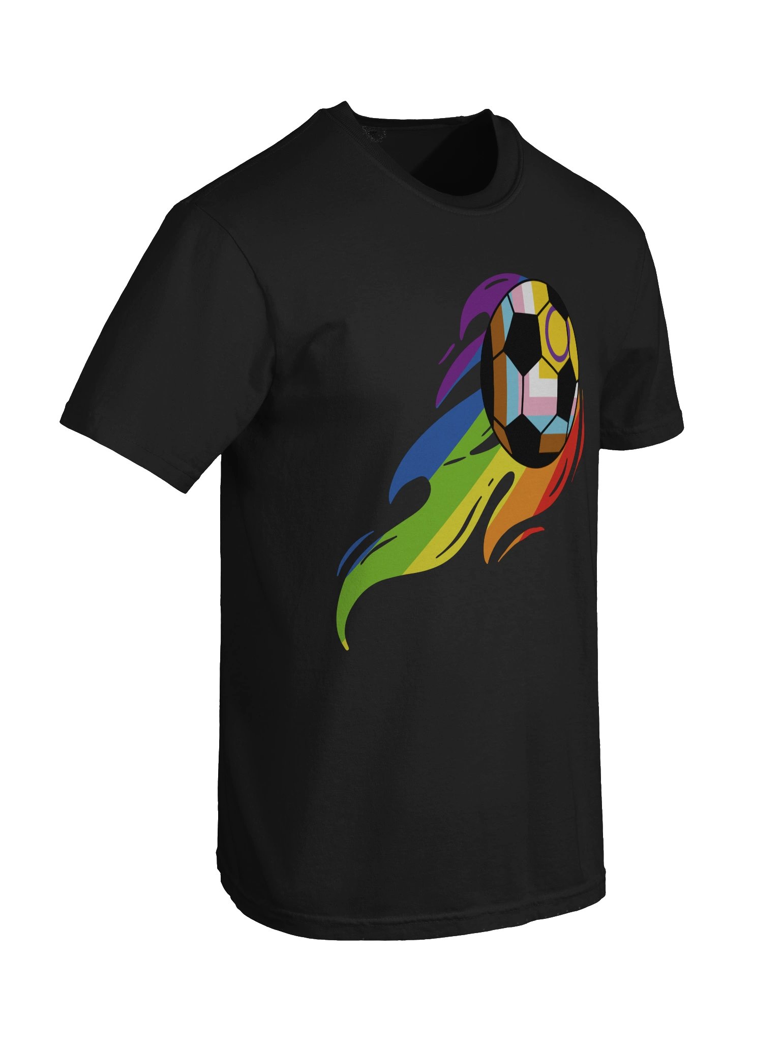 Pride Flaming Soccer Ball Comfort Tee product image (6)