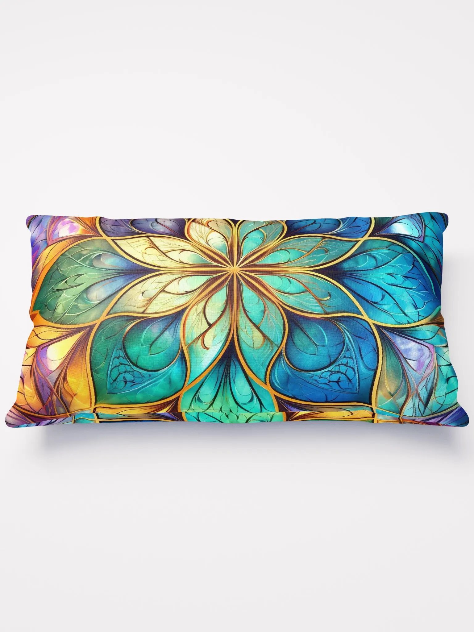 Jewel-Toned Fractal Throw Pillow - Mesmerizing and Fun product image (1)