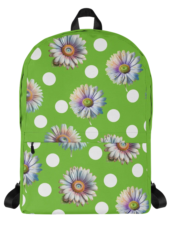Lime Green Daisy & Dots Backpack product image (1)