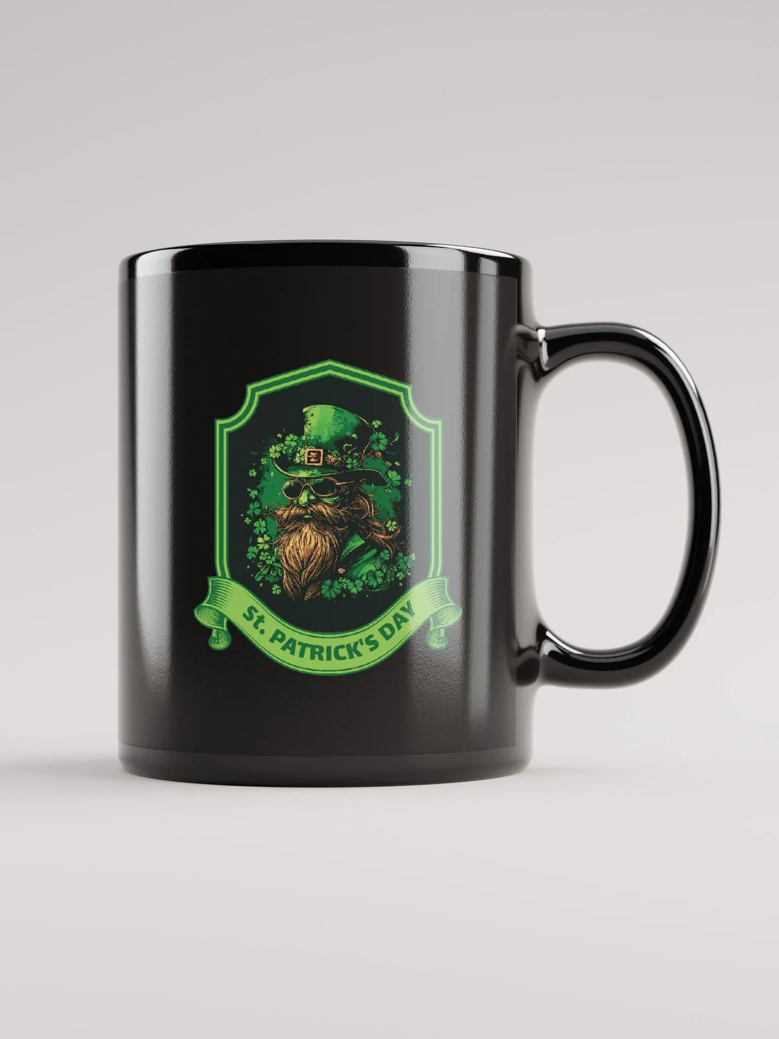 St. Patrick's Day Hipster Beard | Black Mug product image (2)