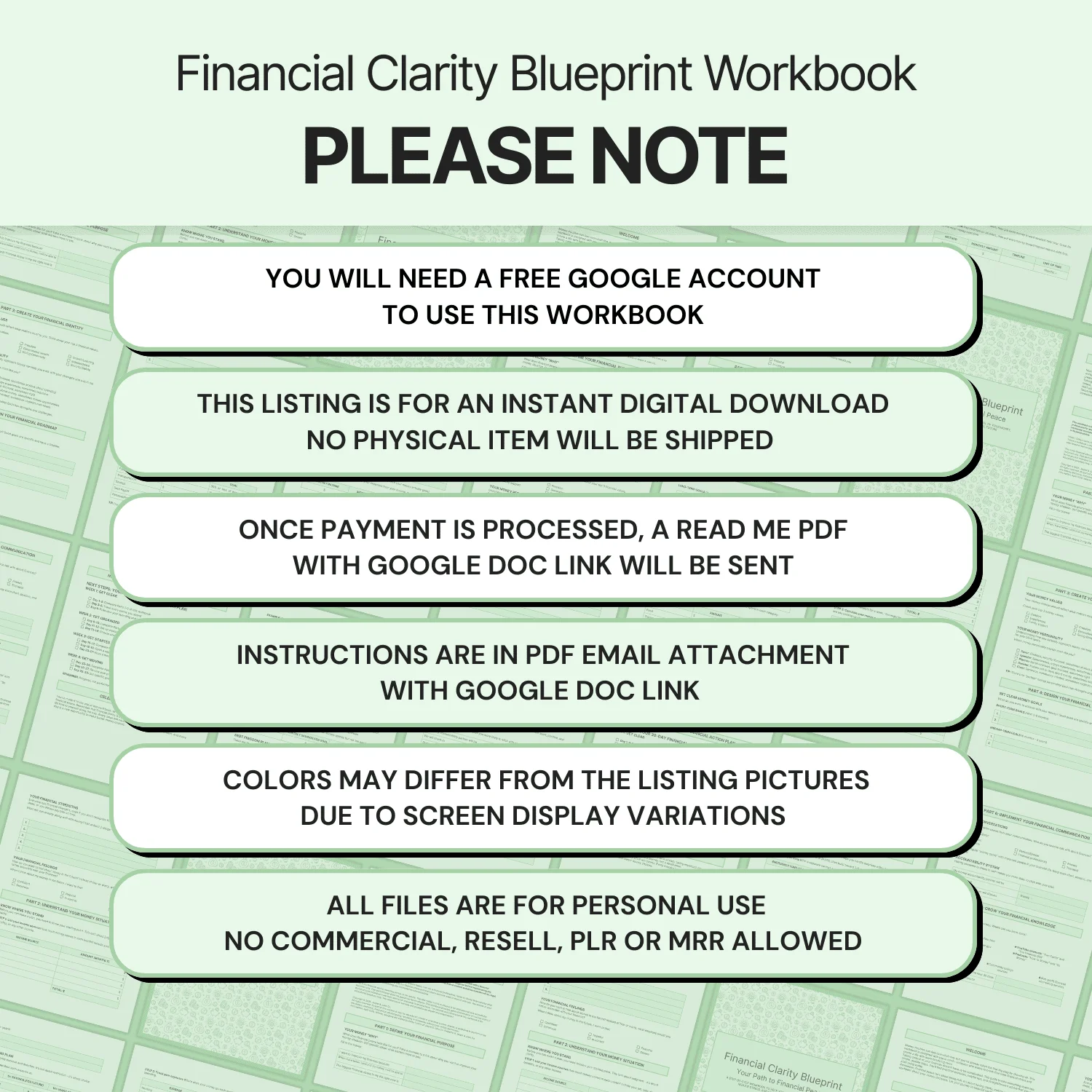 Financial Clarity Blueprint - Google Docs product image (9)