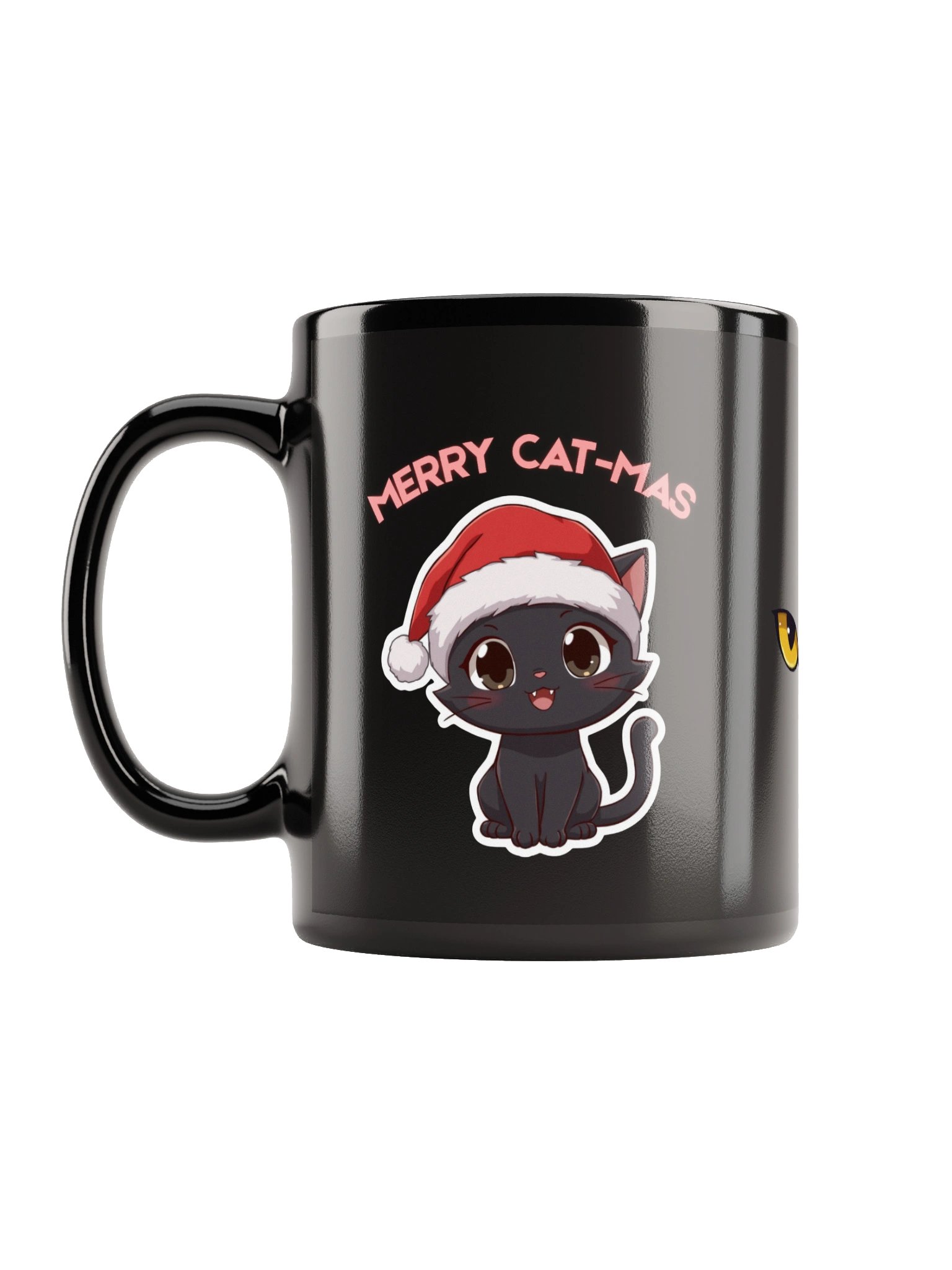 Merry Cat-mas Black Glossy Mug product image (12)