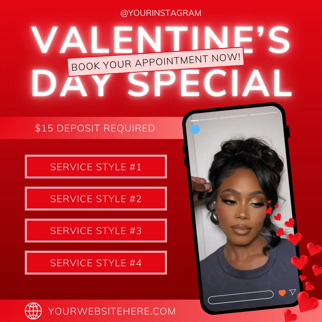 10 February Valentine's Day Canva Templates for Services Provider Promotions, Bookings, Appointments, etc product image (2)