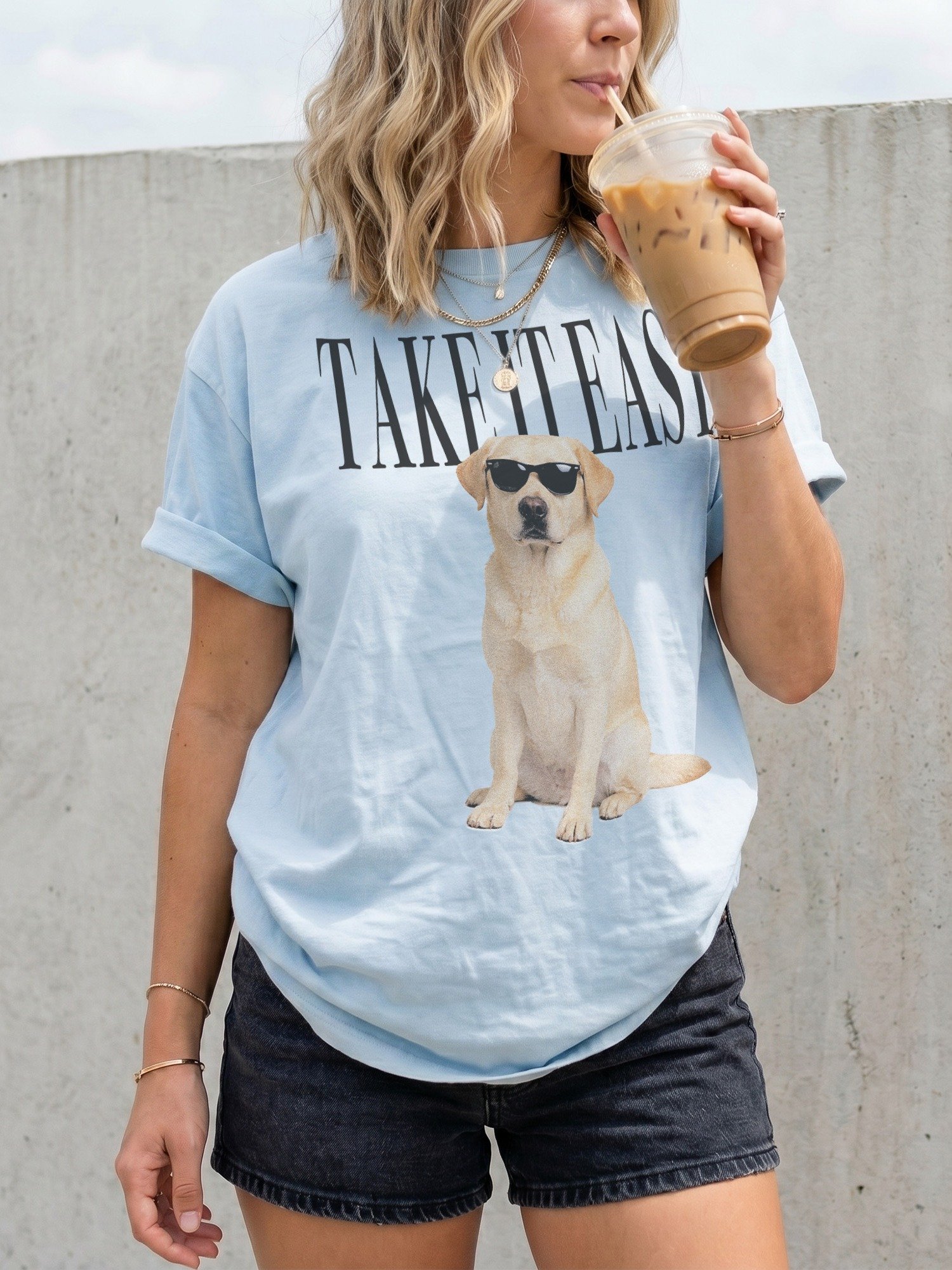 Take It Easy '90s Pop Vintage-Style T-Shirt for Labrador Retriever(Yellow) Lovers product image (2)