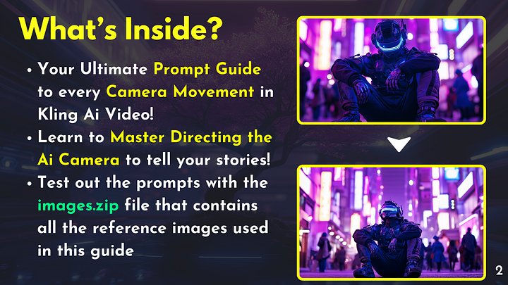 Ultimate Guide to Camera Motion in Kling for Ai Video! - Prompt Guide eBook product image (2)