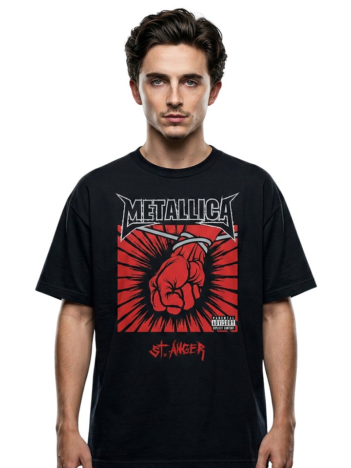 Metallica St Anger T-Shirt Clenched Fist Album Art | Heather Grey Heavy Metal Graphic Tee | Thrash Metal 2003 Album Collector Shirt product image (1)