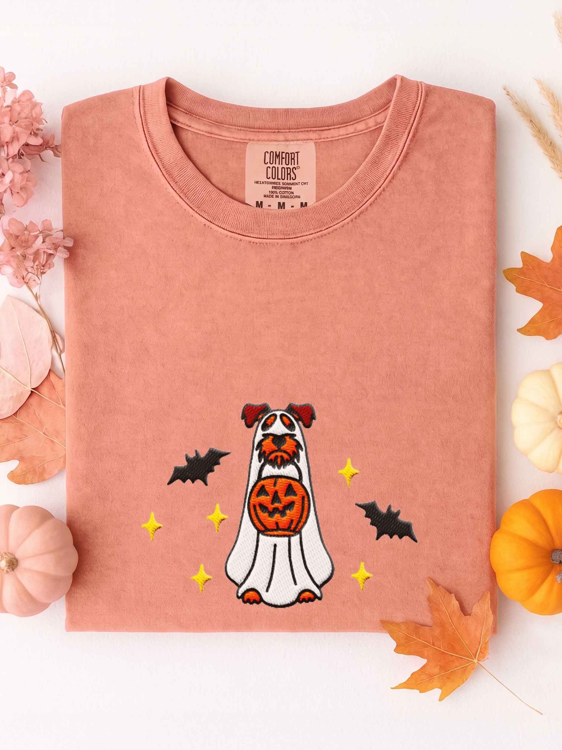 Halloween Airedale Terrier(Red) Embroidered T-Shirt product image (1)