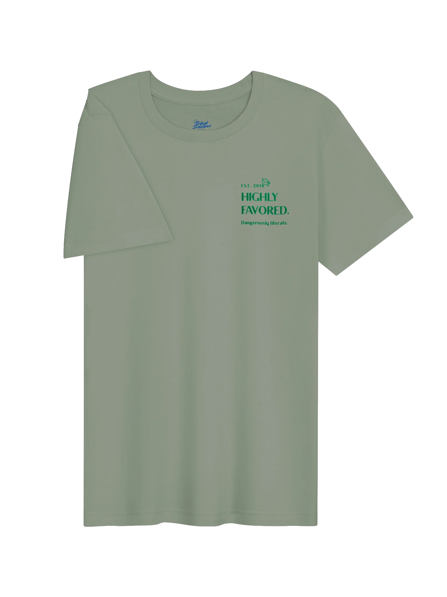 Highly Favored. Dangerously literate. Green tee. product image (3)