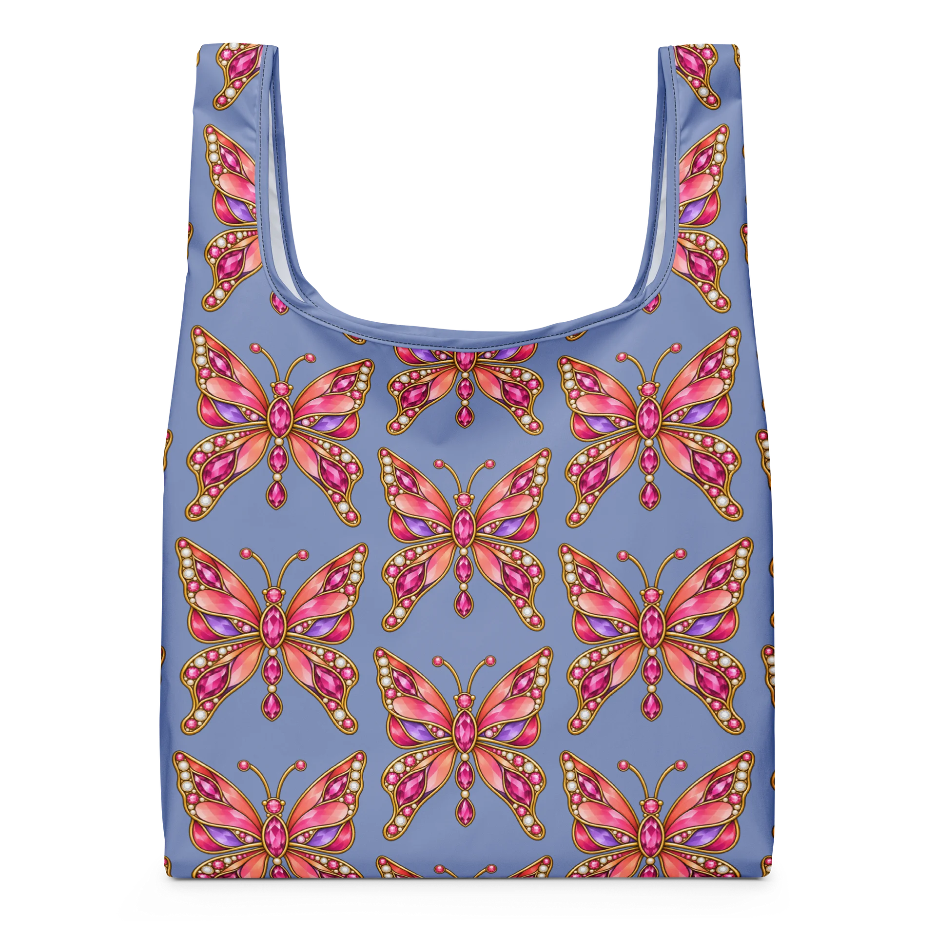 Pink Gold Butterfly Brooch Pattern Tote product image (1)