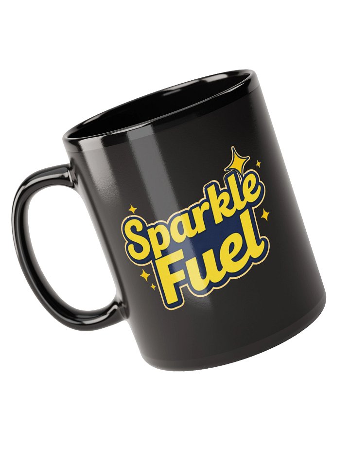 Sparkle Fuel Black Coffee Mug – Cute Motivational Ceramic Cup for Coffee & Tea Lovers ✨ product image (1)