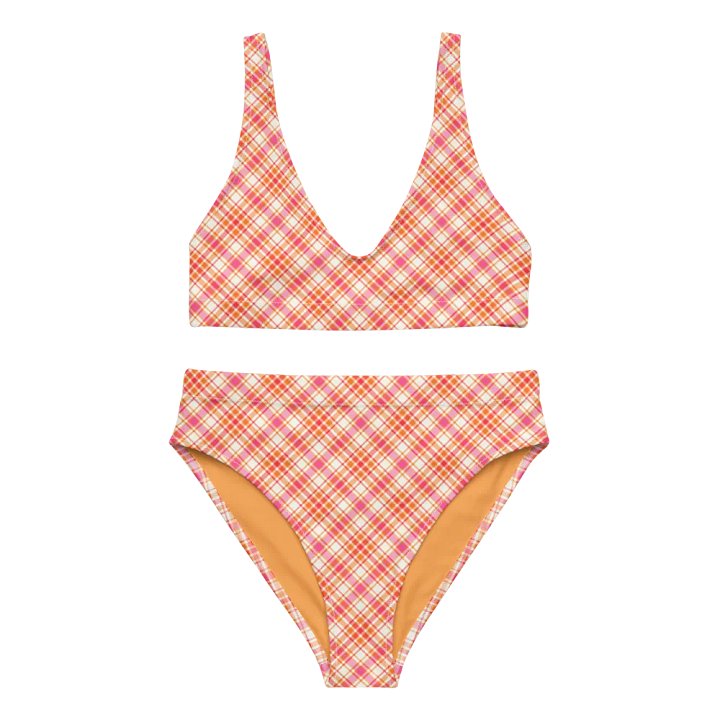 Orange and Hot Pink Plaid Bikini product image (2)