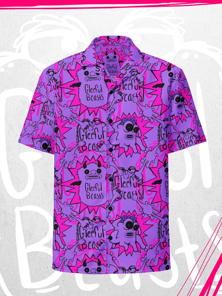 Gleeful Beasts Hawaiian Shirt - Purple, Pink & Black product image (1)