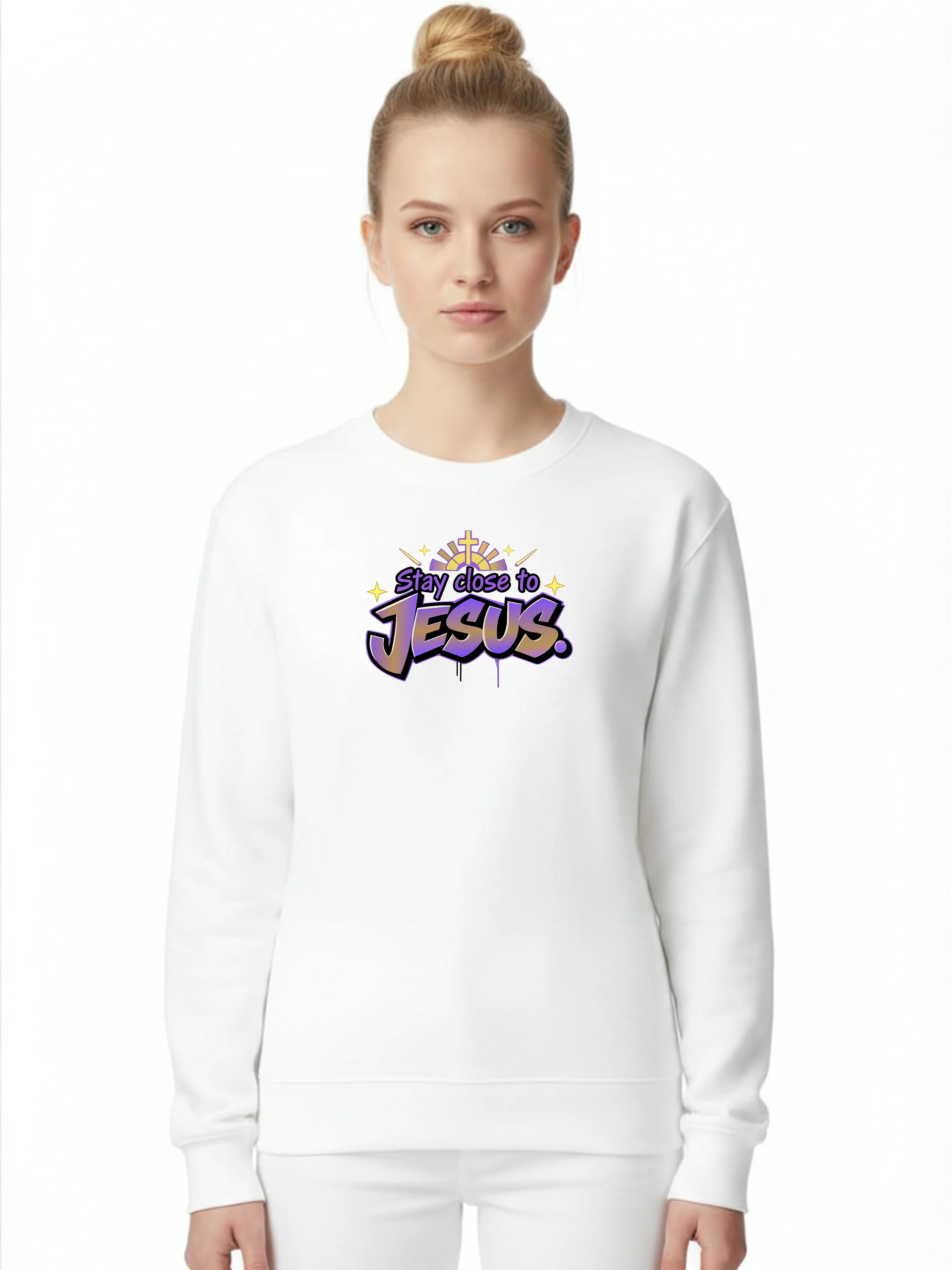 Stay Close to Jesus Girls Crewneck Sweatshirt product image (1)