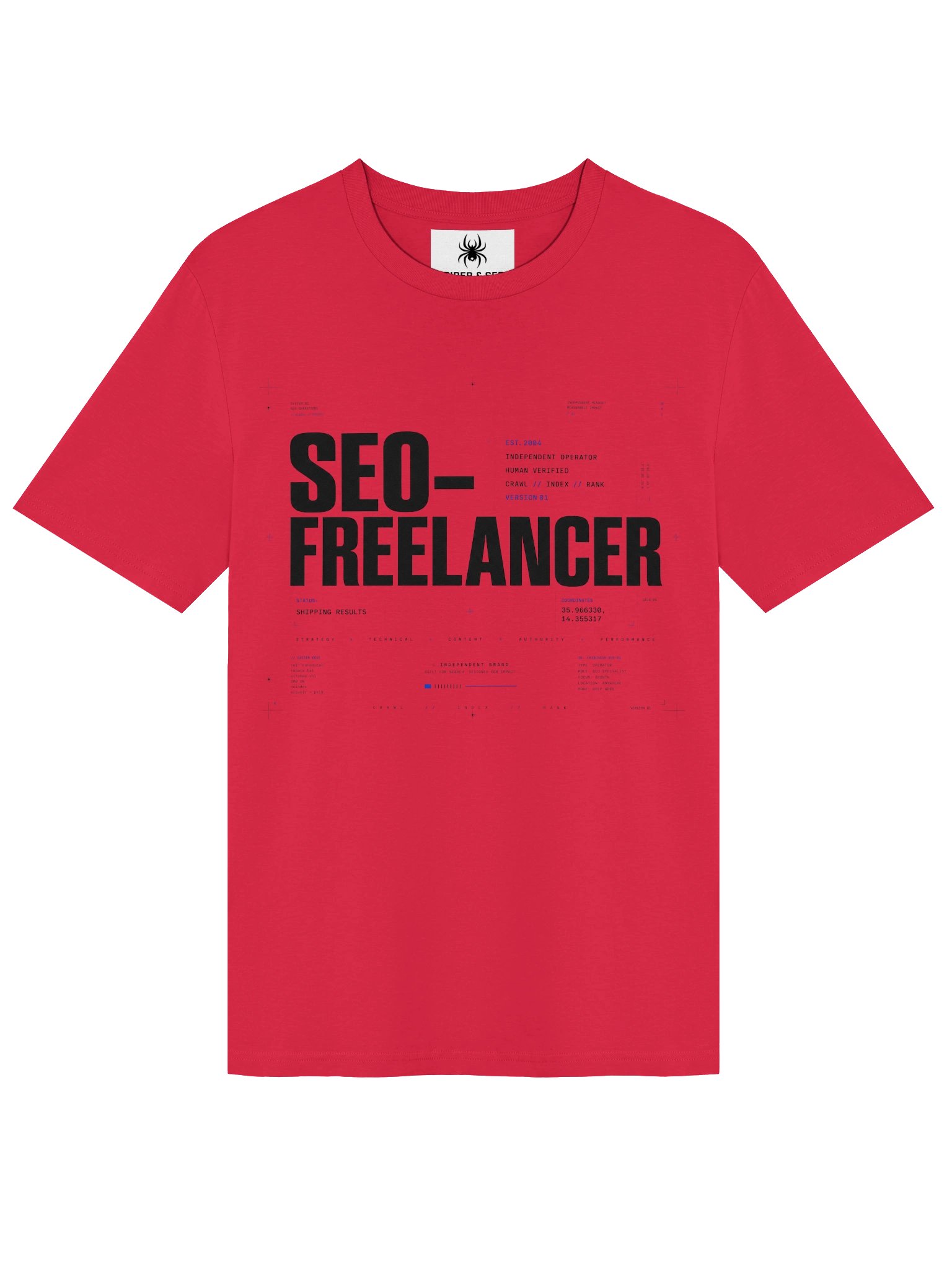 "SEO-Freelancer" Tee – Minimal Technical Design | Human Verified product image (1)