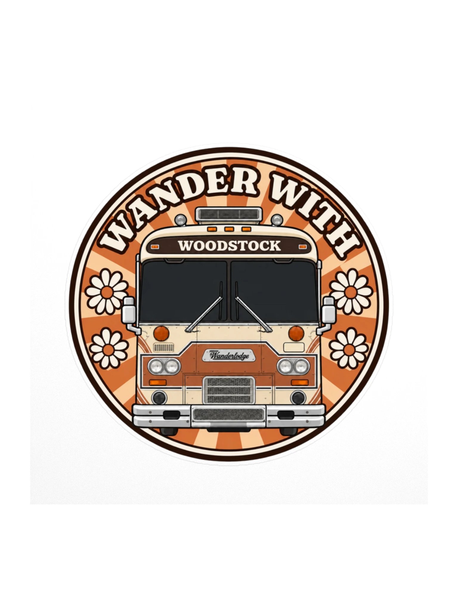 Woodstock Groovy Daisy Sticker — Dark Windshield product image (1)