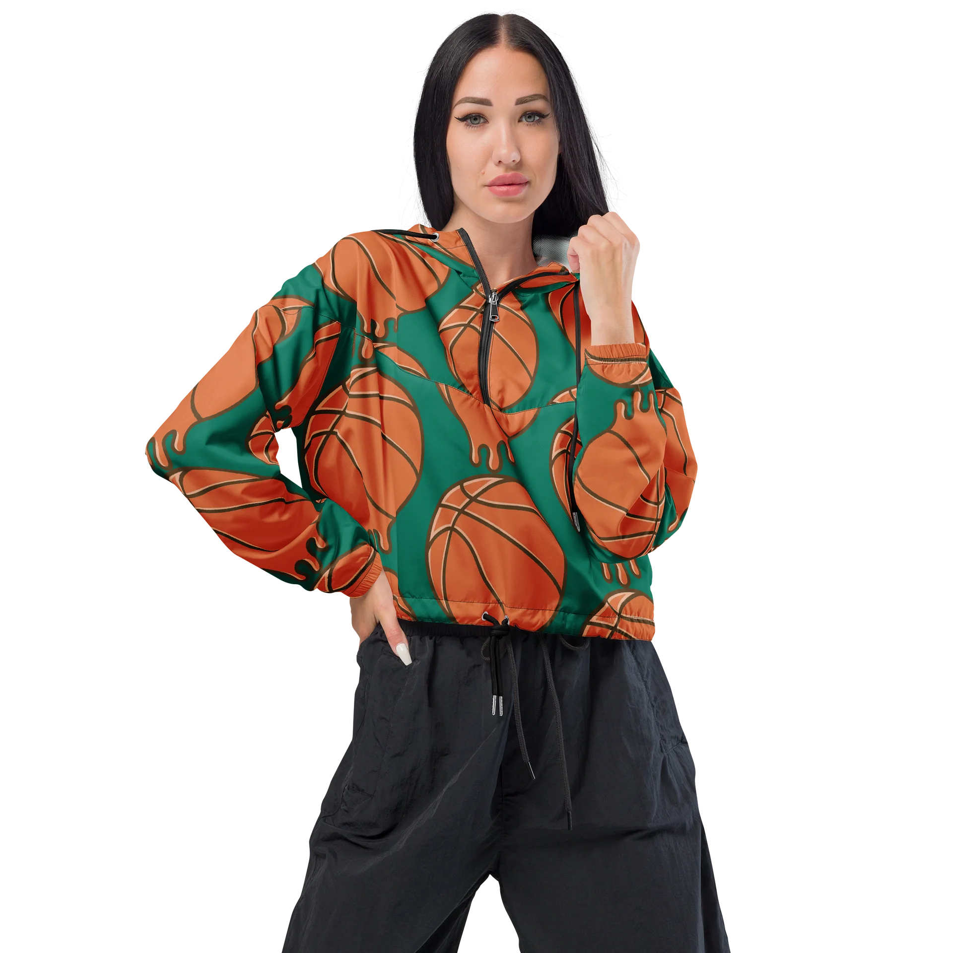 Courtside Green Cropped Windbreaker product image (1)