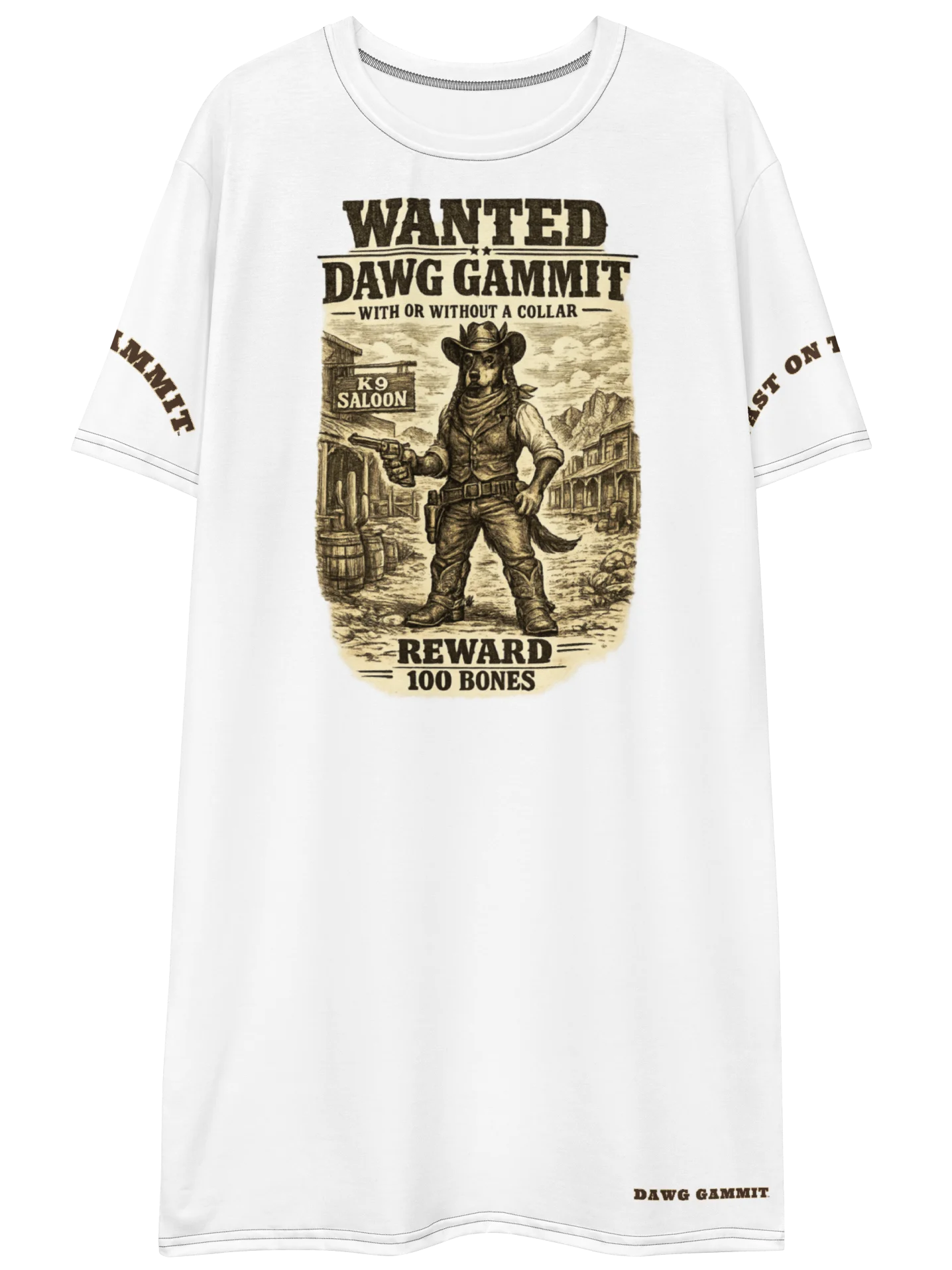 Dawg Gammit Wanted Doberman T-shirt Dress product image (1)