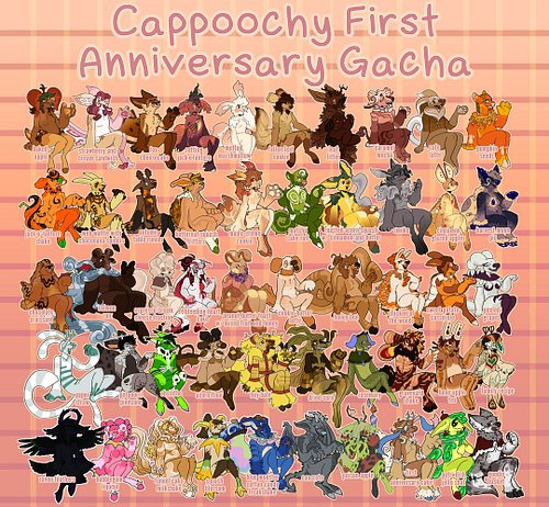Capoochy 1st Anniversary Gacha Event
A species I mod for is holding a 1st Anniversary Gacha Event!! 
Please take a looksie ...