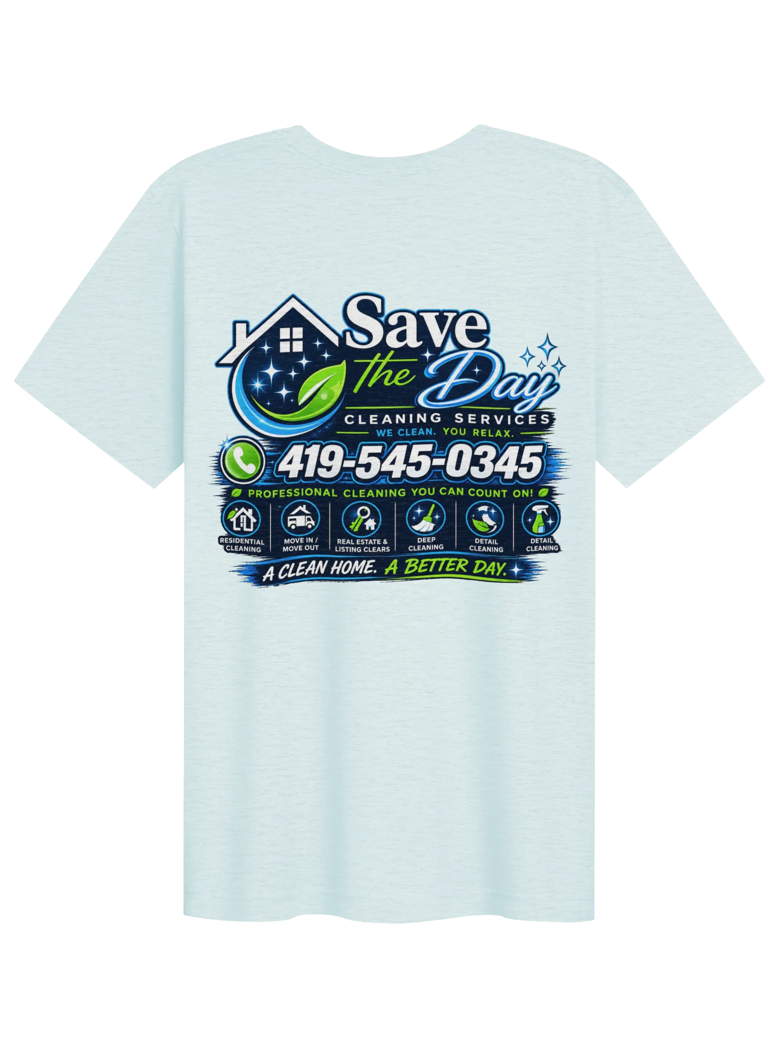 Save the Day Cleaning Services Tee product image (102)
