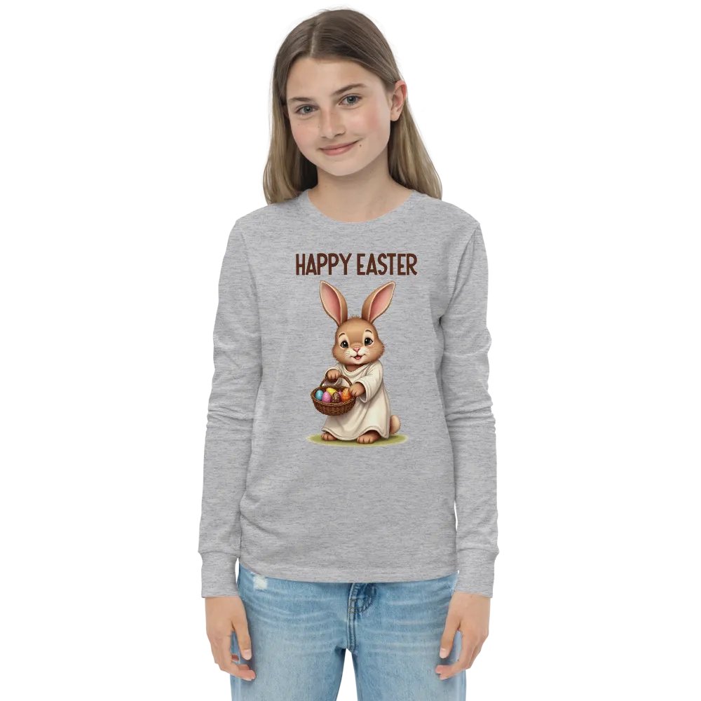 Easter Bunny Basket Youth Long Sleeve T-Shirt product image (4)
