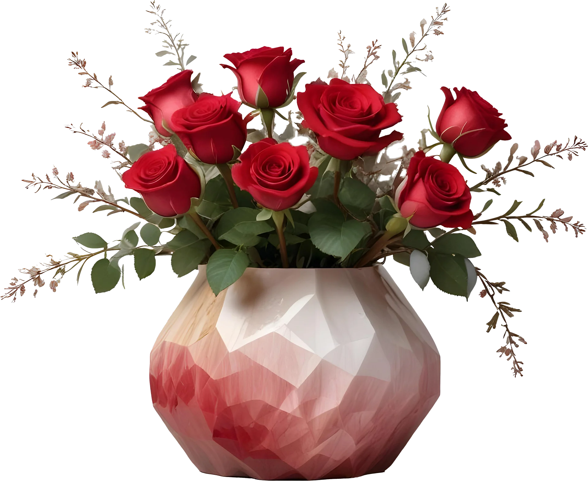 Timeless Red Rose Vase - PNG product image (1)