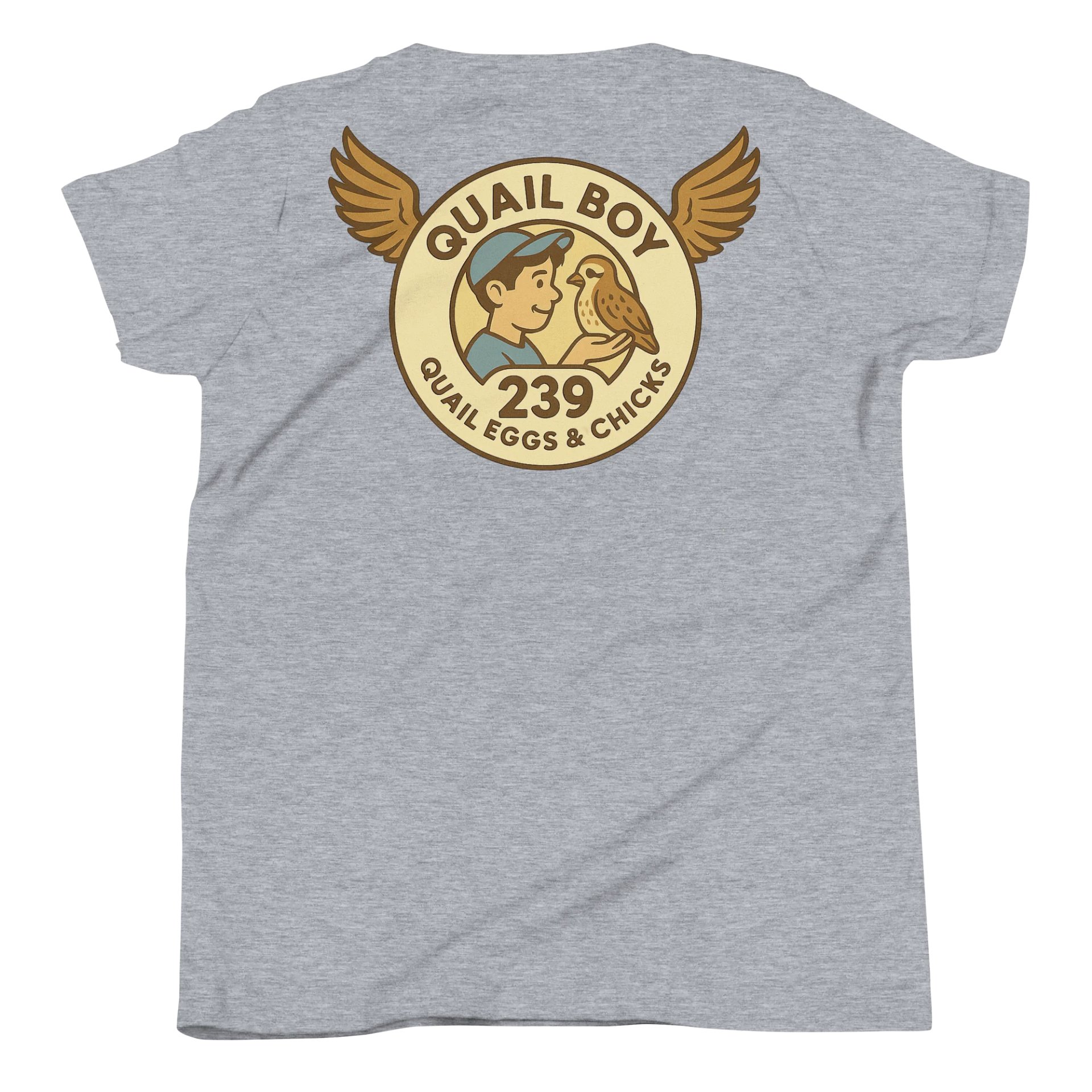 Quail Boy Youth T-Shirt – Cute Farm Bird Graphic on Bella+Canvas Kids Tee product image (6)
