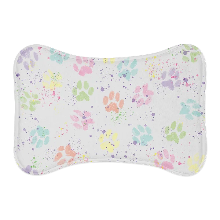 Colorful Paws Pet Feeding Mat - Small Bone with Dog Paws product image (1)