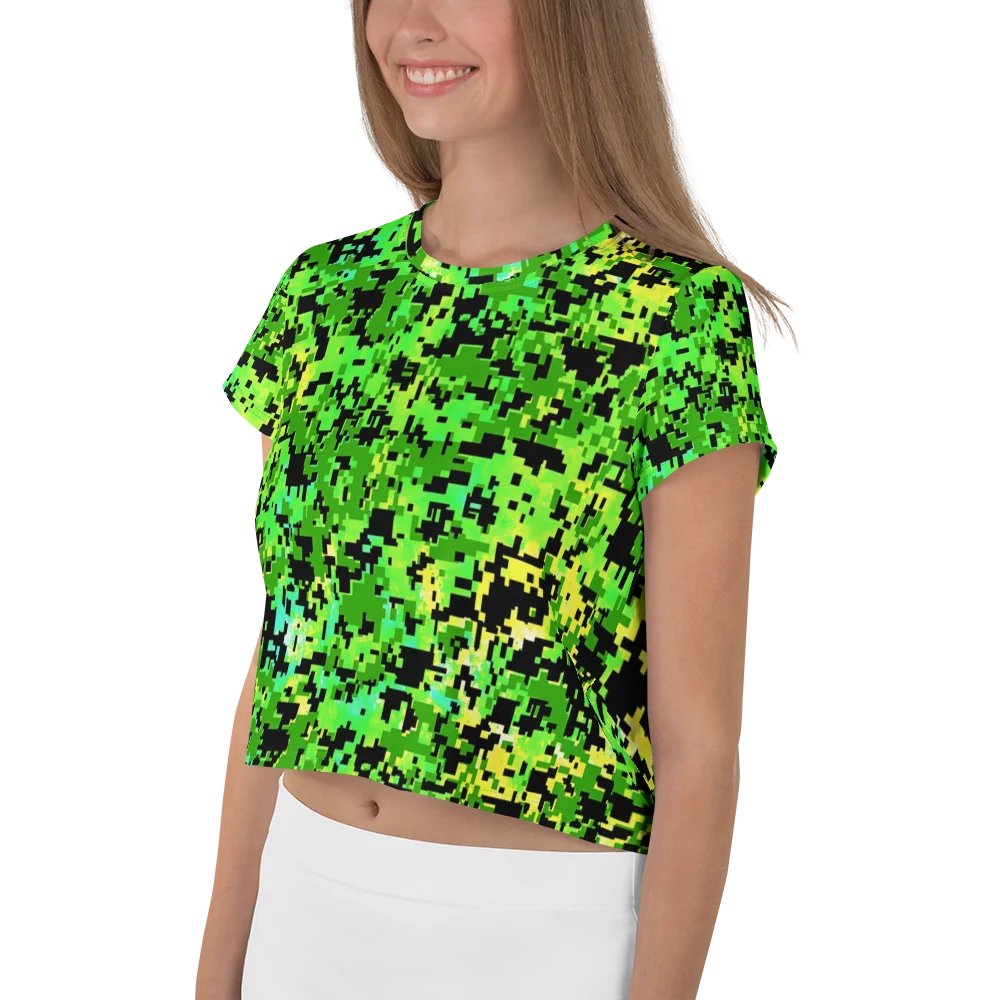 Pixelated Camo Green Crop Top product image (3)