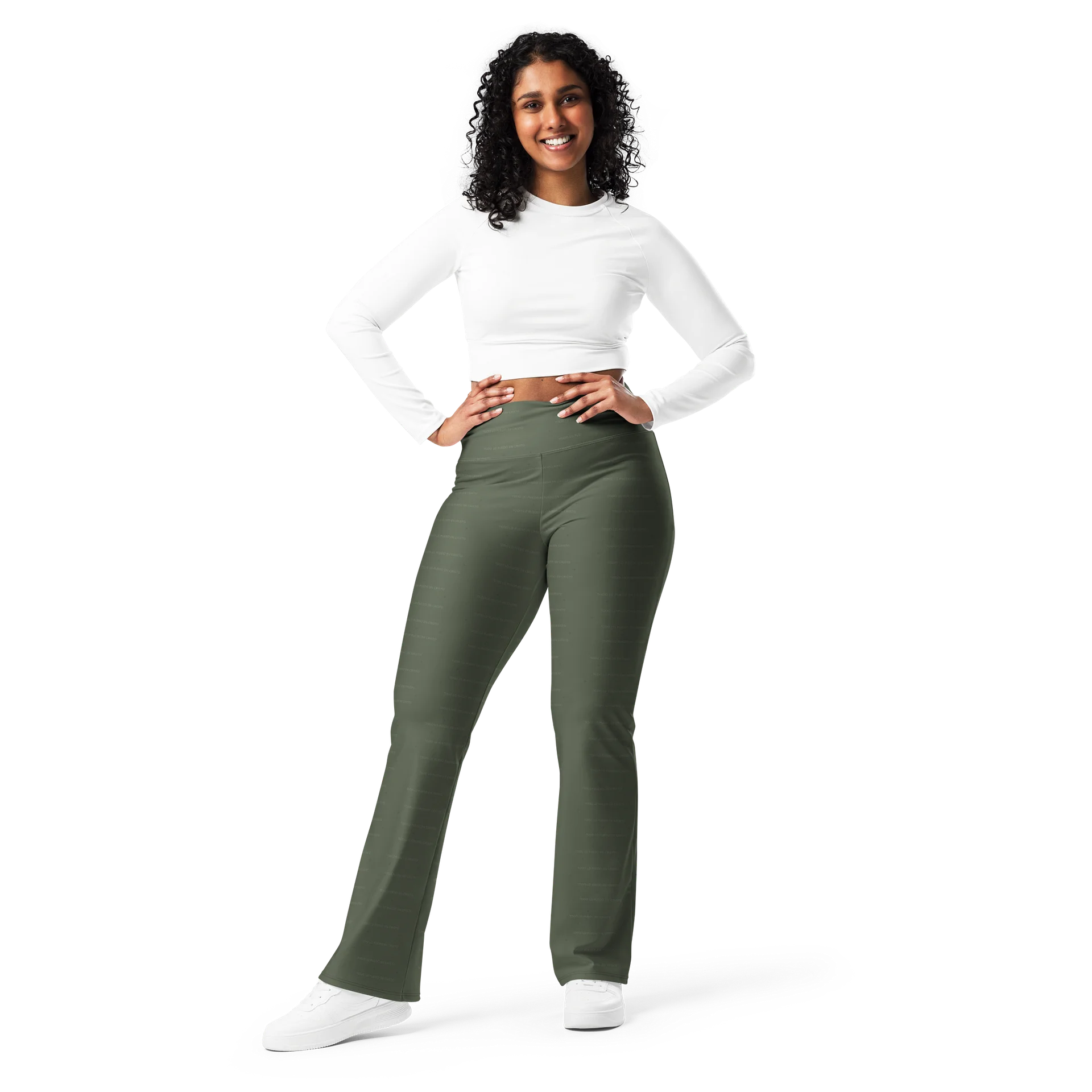 Flare Leggings — Women Who Lift (Olive) product image (7)