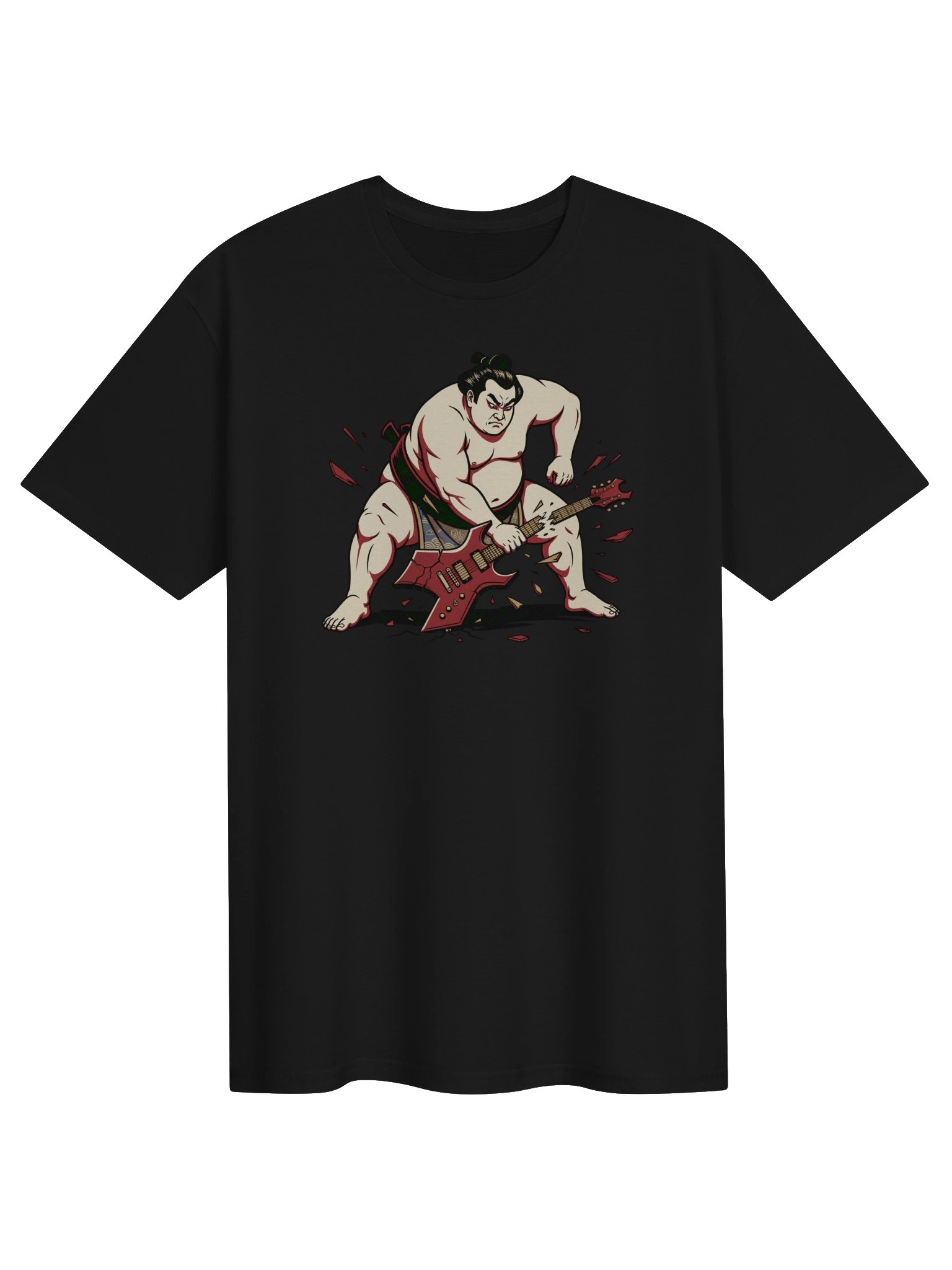 Sumo Guitar Smash T-Shirt – Rock Music Tee | Japanese Art Style Graphic Shirt product image (2)
