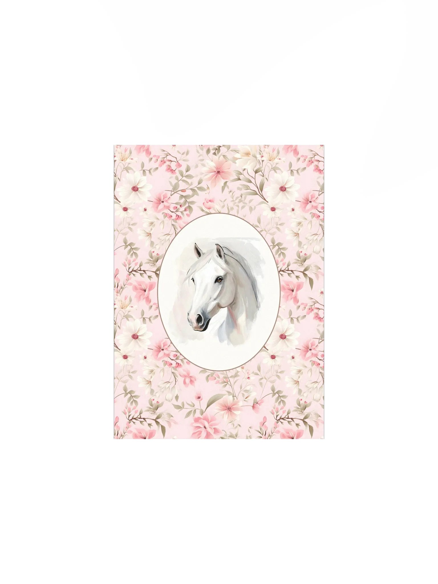 Horse on Pink Floral Pattern Nursery and Home Decor product image (2)