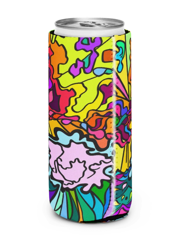Vibrant Swirls Can Cooler - Wave at Sunset product image (2)