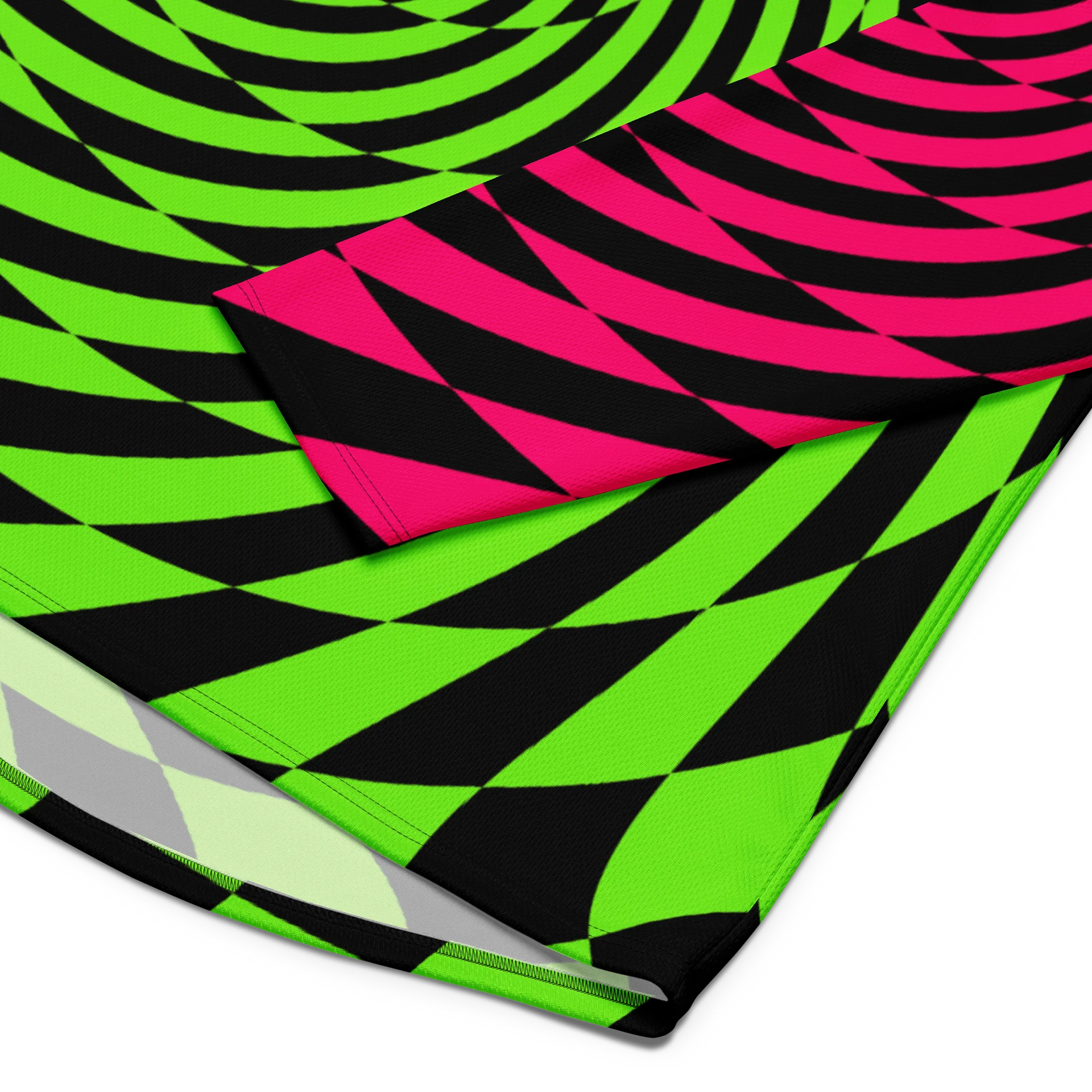 Psychedelic Rave Recycled Hockey Jersey, Trippy Spiral EDM Shirt, Techno Dance Party Festival Top, Neon Green Pink Black Alternative Clothes product image (6)