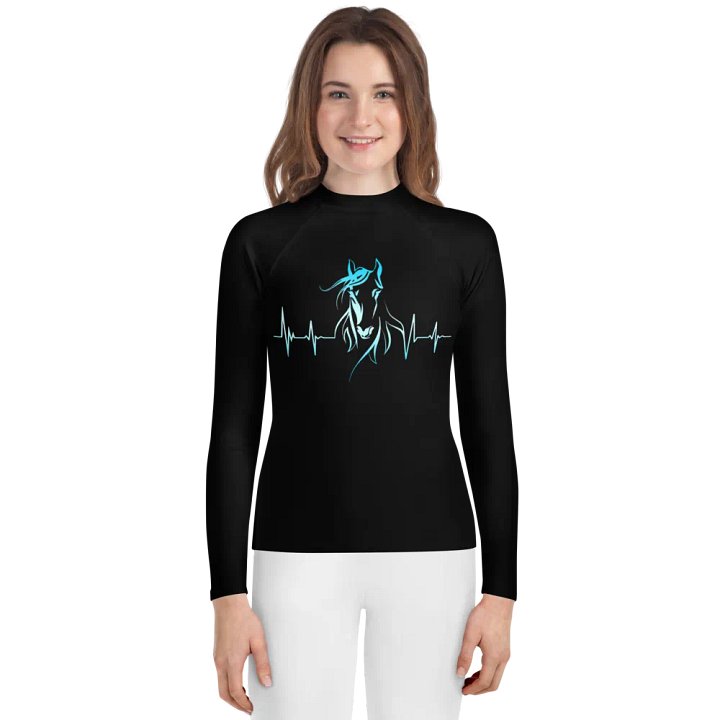 Horse Heartbeat Youth Rash Guard product image (1)