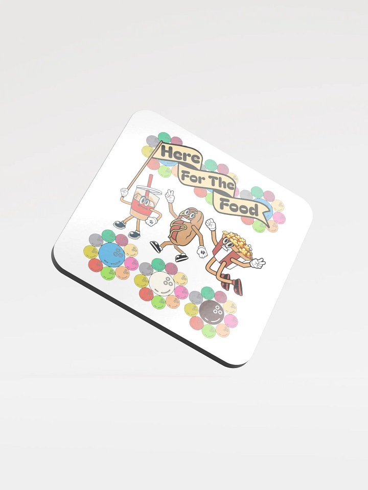 Here For The Food Bowling Foodie Friends Glossed Cork Coaster product image (2)