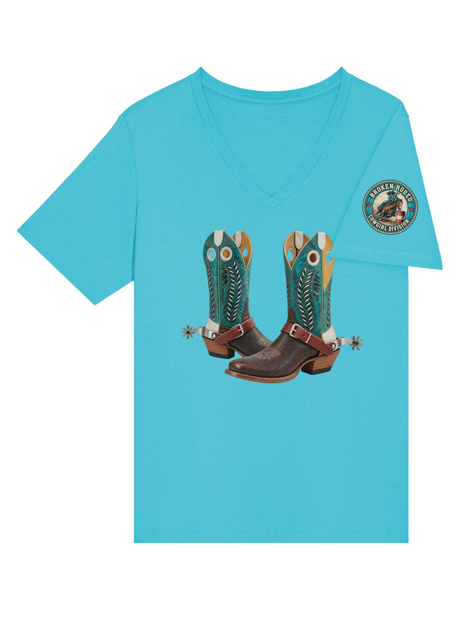 Turn & Burn Barrel Racing V-Neck T-Shirt | BROKEN RODEO™ product image (66)