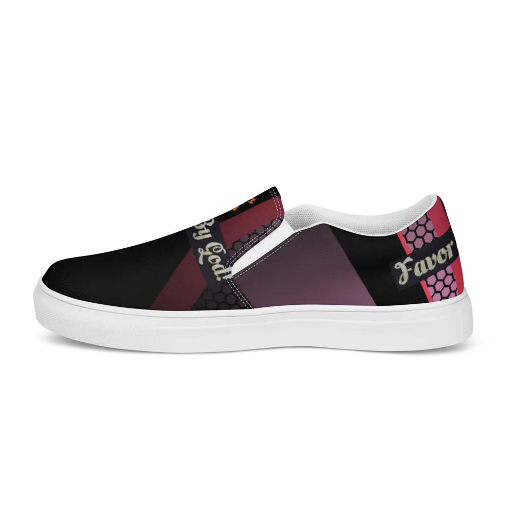 BBG Diamond Cross Black and Purple Men's Slip Ons product image (4)