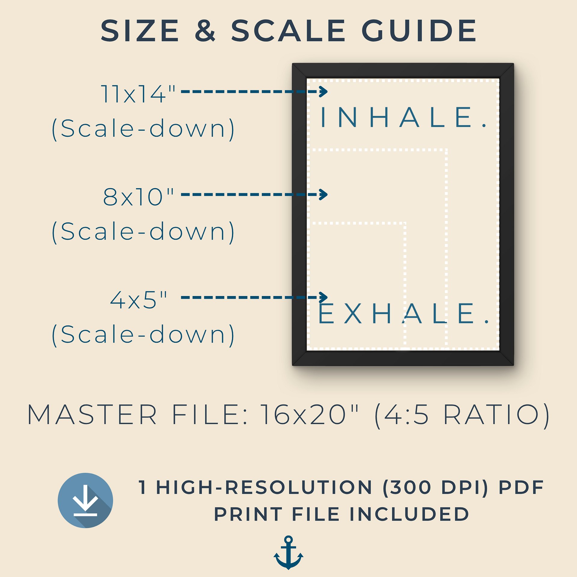 Minimalist Breathing Mantra Wall Art. (Digital Download) product image (3)