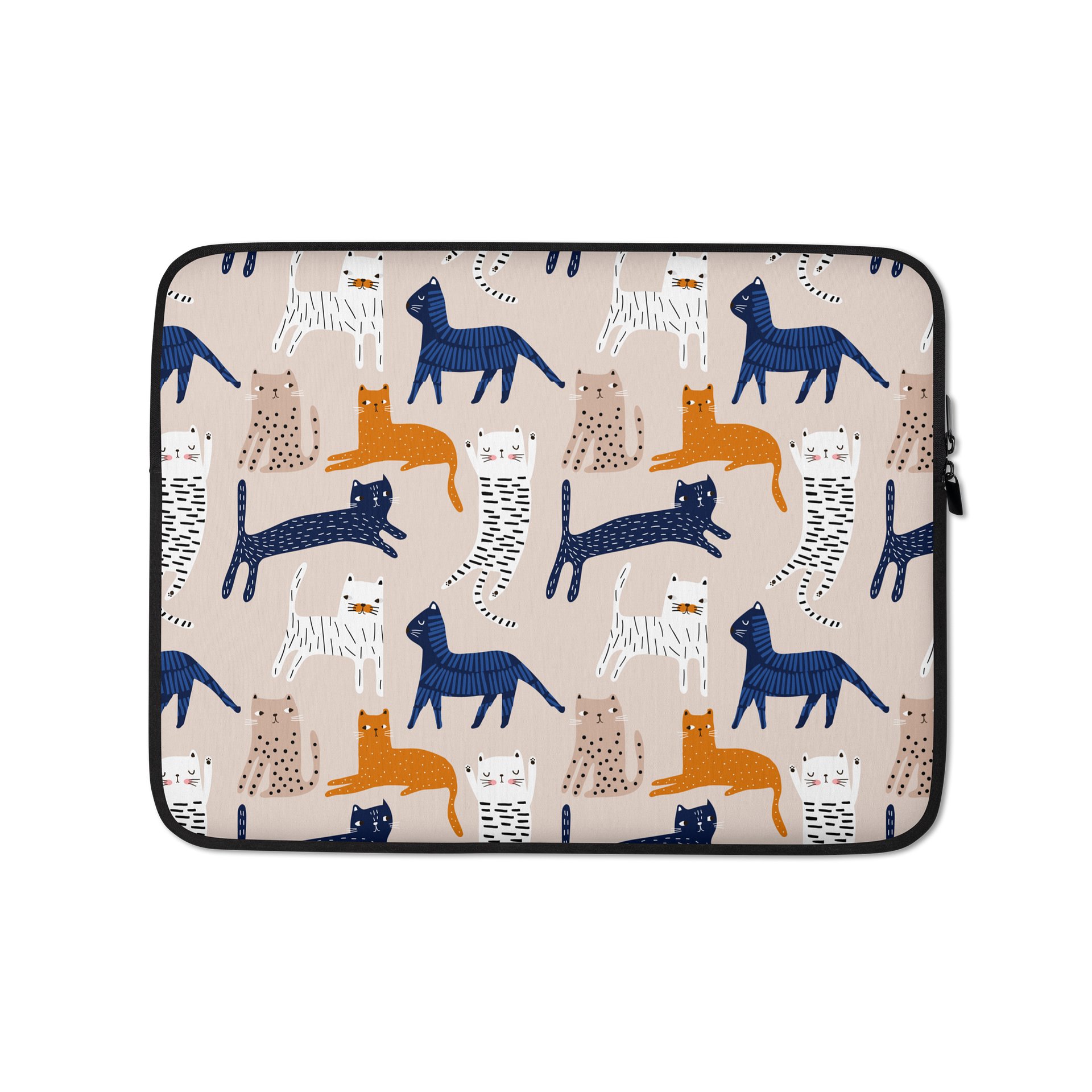 Playful Cat Pattern Laptop Sleeve – Cute Minimalist Protective Case for 13” & 15” Laptops product image (1)