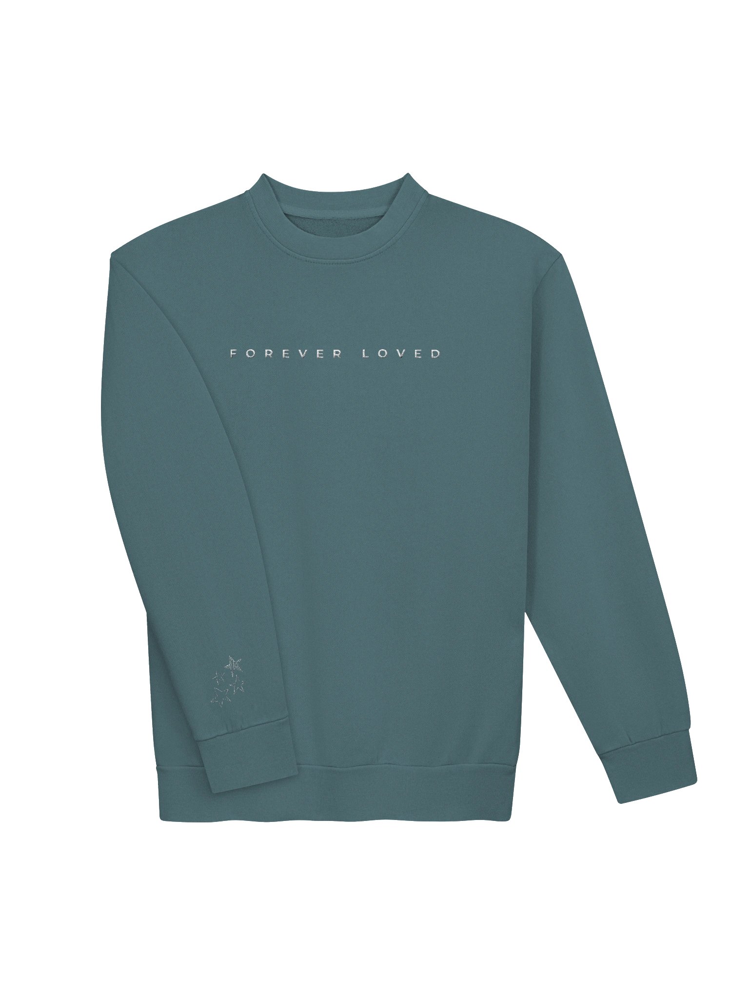 Embroidered 'Forever Loved' Crewneck Sweatshirt w/ stars product image (1)